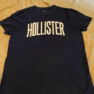 Hollister Dark Blue Tee with White Logo
